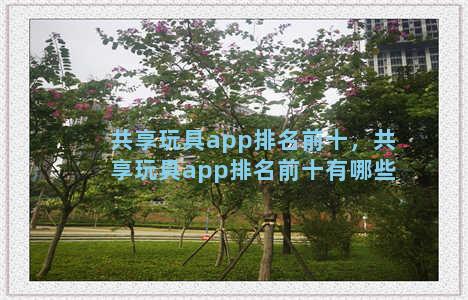 共享玩具app排名前十，共享玩具app排名前十有哪些