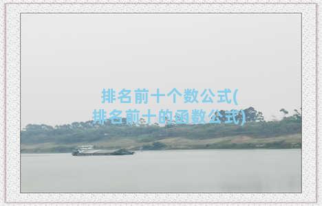 排名前十个数公式(排名前十的函数公式)